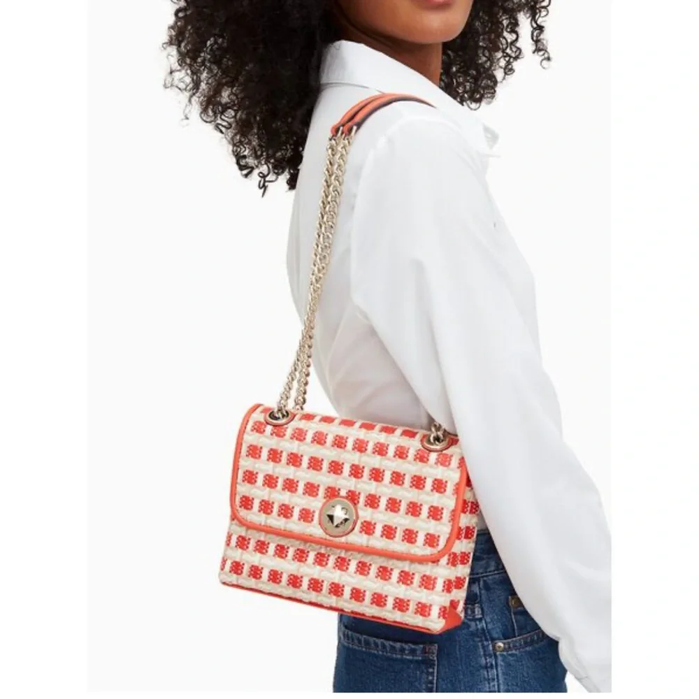 NWT KATE SPADE Natalia Two Tone Flap Chain Handles Small Crossbody Shoulder Bag
